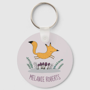 Porte-clés Nom des enfants illustrant la Fox mignonne