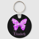 Porte-clés Nom des étoiles de papillon violet noir (Recto)