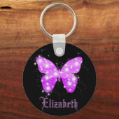 Porte-clés Nom des étoiles de papillon violet noir (Recto)