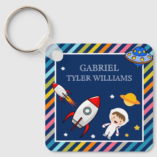 Porte-clés Nom des garçons de fusée de l'espace extérieur ast (Recto)