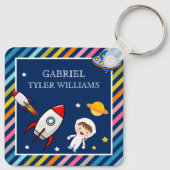 Porte-clés Nom des garçons de fusée de l'espace extérieur ast (Dos)