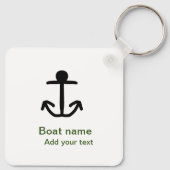 Porte-clés Nom du bateau ancre personnalisée voile été ajoute (Dos)