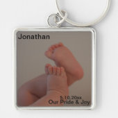 Porte-clés Nom du bébé Date de naissance Télécharger la photo (Devant)