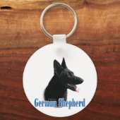 Porte-clés Nom du berger allemand (noir) (Recto)