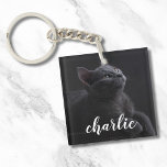 Porte-clés Nom du chat photo simple pour animal<br><div class="desc">Porte - clé animal avec photo et nom</div>