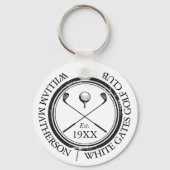 Porte-clés Nom du club de golf classique personnalisé (Verso)