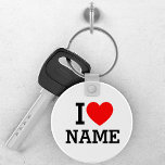 Porte-clés Nom du coeur<br><div class="desc">Inscrivez votre nom ou votre texte sur le nom Section.</div>