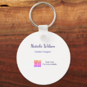 Porte-clés nom du graphiste scannez le code QR détails profes (Recto)