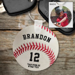 Porte-clés Nom du joueur de baseball Numéro photo Personnalis<br><div class="desc">Créez un porte - clé photo personnalisé pour le joueur de baseball, l'entraîneur ou le fan du joueur que vous connaissez. Personnalisez avec le nom, le numéro de maillot, le nom de l'équipe ou tout autre texte personnalisé d'un côté et une photo de fond sur l'autre. ASSISTANCE : Pour obtenir...</div>