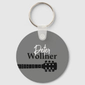 Porte-clés Nom du joueur de guitare Grey Music (Recto)