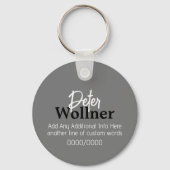 Porte-clés Nom du joueur de guitare Grey Music (Verso)