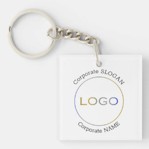 Porte-clés Nom du logo de l'entreprise Slogan minimaliste pro