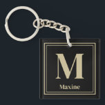 Porte-clés Nom du monogramme - Cadeaux Porte - clés personnal<br><div class="desc">Créez un Porte - clé de nom de monogramme. Cadeaux Porte - clés personnalisés parfaits pour anniversaires, vacances ou Porte - clé d'appartement maison.</div>