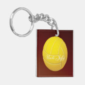 Porte-clés Nom du monogramme de volleyball jaune (Devant gauche)