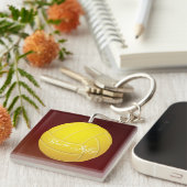 Porte-clés Nom du monogramme de volleyball jaune (Devant Droit)