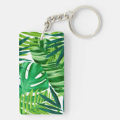 Porte-clés Nom du monogramme des Feuilles tropicaux verts (Dos)