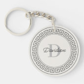 Porte-clés Nom du monogramme Initiale Moderne grec Script (Devant)