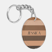 Porte-clés Nom du Motif Brown rayé moderne (Devant gauche)