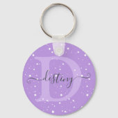 Porte-clés Nom du Motif pointillé mignon Monogrammé Signature (Recto)