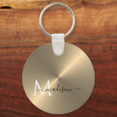 Porte-clés Nom du script métal radial or (Recto)