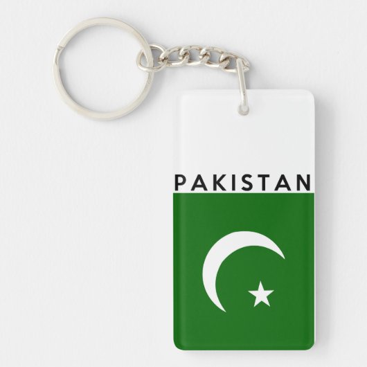 Porte-clés nom du texte du drapeau du pays pakistan (Devant)