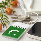 Porte-clés nom du texte du drapeau du pays pakistan (Devant droit)