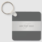 Porte-clés Nom élégant & Monogramme Lettrage (ou autre texte) (Recto)