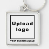 Porte-clés Nom et logo de l'entreprise sur le Carré blanc Pre (Devant)