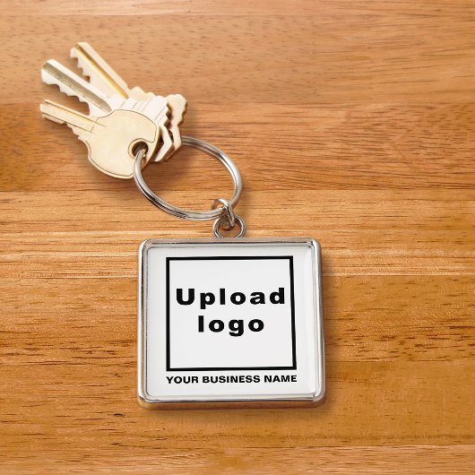 Porte-clés Nom et logo de l'entreprise sur le Carré blanc Pre