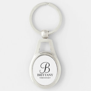 Porte-clés Nom et monogramme de la servante d'accueil personn