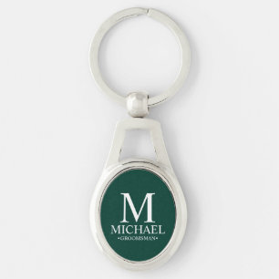 Porte-clés Nom et monogramme du Groomsman personnalisé