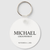 Porte-clés Nom et monogramme du Groomsman personnalisé modern (Recto)