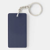 Porte-clés Nom et monogramme personnalisé moderne bleu marine (Dos)