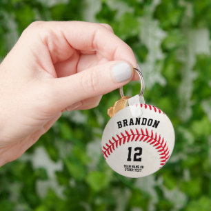 Porte-clés Nom et numéro de joueur de baseball personnalisés