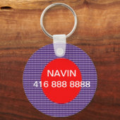 Porte-clés Nom et numéro de téléphone du remplacement de CALL (Recto)