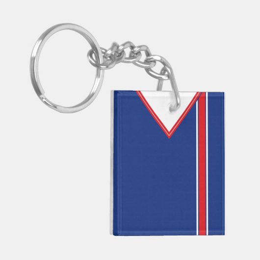 Porte-clés Nom et numéro Soccer Jersey Clavier Bleu Rouge Bla (Devant gauche)