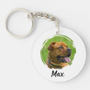 Porte-clés Nom et photo de l'animal de compagnie personnalisé