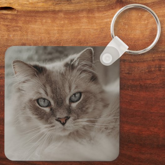 Porte-clés Nom et photo des pattes de chat manquées (Verso)