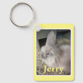 Porte-clés Nom et photo du lapin d'animal de compagnie jaune (Recto)