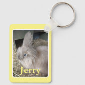 Porte-clés Nom et photo du lapin d'animal de compagnie jaune (Verso)