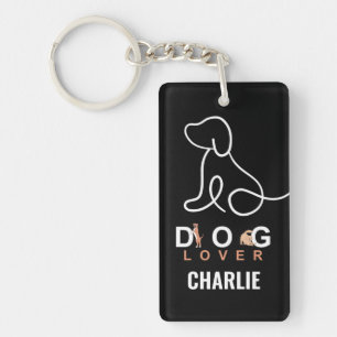 Porte-clés Nom et photo personnalisés de l'amoureux des chien