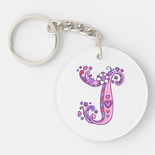 Porte-clés Nom et signification du monogramme J de Jayla (Devant)