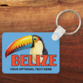 Porte-clés Nom et texte personnalisés BELIZE Toucan (Recto)