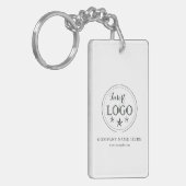 Porte-clés Nom et titre personnalisés Porte - clé rectangle ( (Devant gauche)