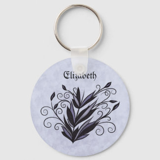 Porte-clés Nom fleuri gothique plante
