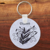 Porte-clés Nom fleuri gothique plante (Recto)