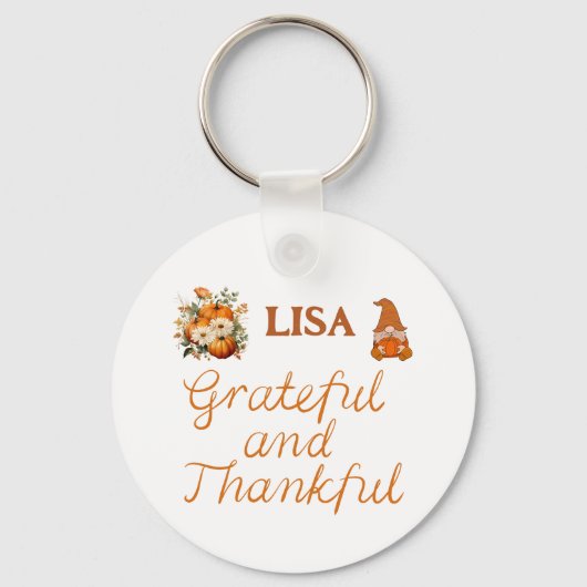 Porte-clés Nom gracieux et de gratitude Monogramme | (Verso)