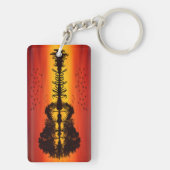 Porte-clés Nom guitariste orange moderne Aquarelle (Dos)