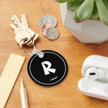 Nom initial de monogame noir et blanc personnalisé