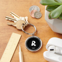 Nom initial de monogame noir et blanc personnalisé